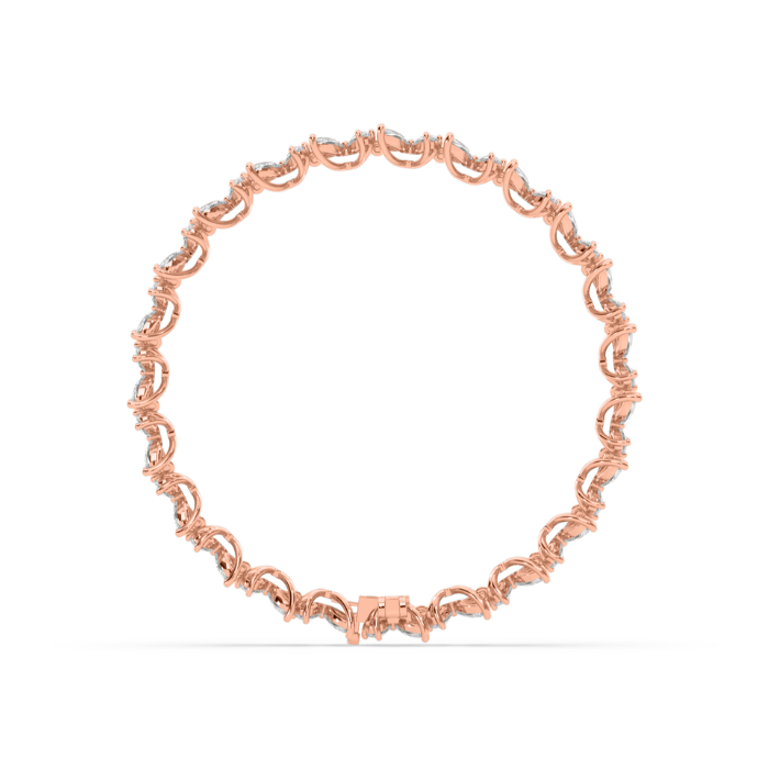 Rose Gold-Plated Zircon-Studded Wraparound Bracelet-4