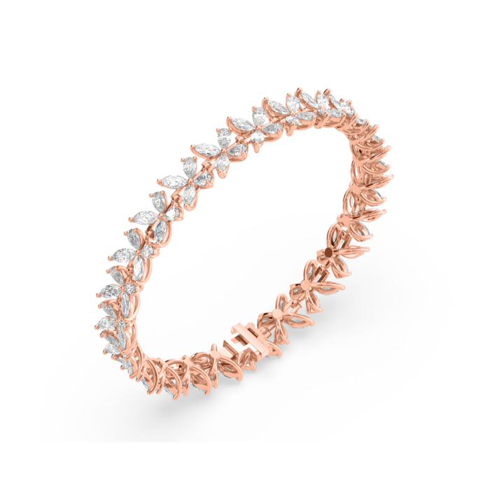 Rose Gold-Plated Zircon-Studded Wraparound Bracelet-3