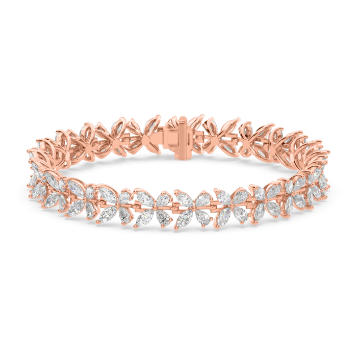 Rose Gold-Plated Zircon-Studded Wraparound Bracelet-2