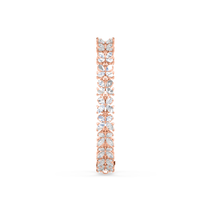 Rose Gold-Plated Zircon-Studded Wraparound Bracelet-1